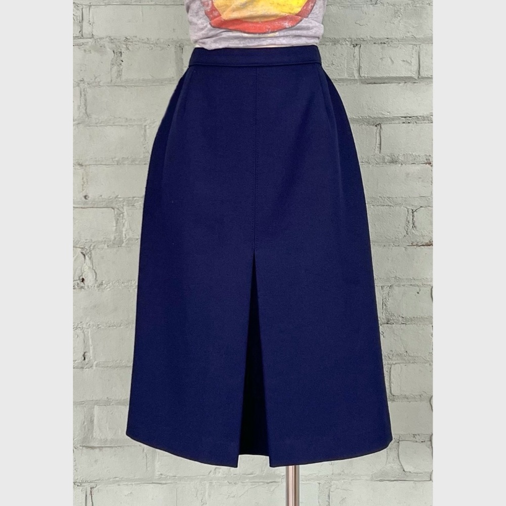 Vintage Navy Blue Midi Skirt